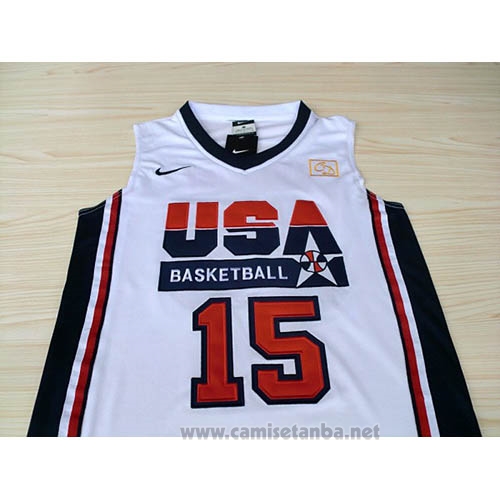 Camiseta USA 1992 Carmelo Anthony #15 Blanco
